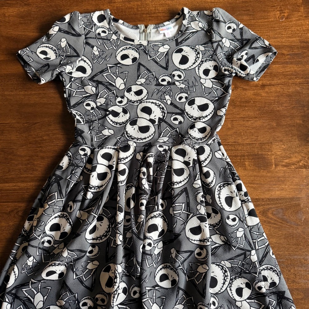 LuLaRoe Disney Nightmare Before Christmas Jack Skellington Amelia Dress Medium